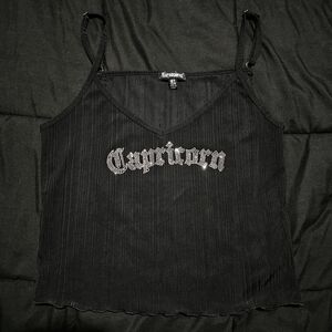 Trendy Black Capricorn Camisole Top